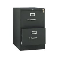 HON 512CPP 510 Series Black Full-Suspension Two-Drawer Filing Cabinet - 18 1/4" x 25" x 29"