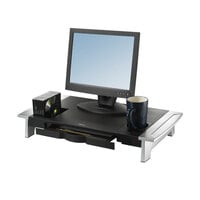 Fellowes 8031001 Office Suites 27 inch x 14 1/16 inch x 6 1/2 inch Black / Silver Premium Monitor Riser