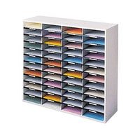 Fellowes 25081 Dove Gray 48-Section Particle Board Literature Organizer - 38 1/4 inch x 11 7/8 inch x 34 11/16 inch