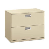 HON Brigade 600 Series 36 inch x 19 1/4 inch x 28 3/8 inch Putty Two-Drawer Lateral Filing Cabinet