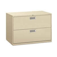 HON 692LL 600 Series Putty Two-Drawer Lateral Filing Cabinet - 42" x 19 1/4" x 28 3/8"