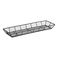 Clipper Mill by GET WB-706 22" x 7" Black Powder Coated Iron Braided Rectangular Wire Basket