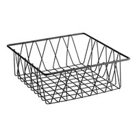 Clipper Mill by GET WB-105B Black Powder Coated Iron Square Wire Basket - 12" x 12" x 4"