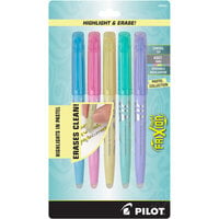 Pilot 46543 FriXion Light Pastel Chisel Tip Erasable Highlighter with Pocket Clip   - 5/Pack