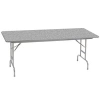 Correll 30 inch x 72 inch Rectangular Gray Granite High Pressure Heavy Duty Adjustable Folding Table
