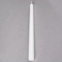 10 inch White 10 Hour Taper Candle   - 12/Pack