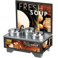 Vollrath 720201102 Full Size Soup Merchandiser Base with Menu Board and 4 Qt. Accessory Pack - 120V, 1000W