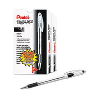 Pentel BK90ASW2 R.S.V.P. Stick Black Ink with Translucent Barrel 0.7mm Ballpoint Pen - 24/Pack