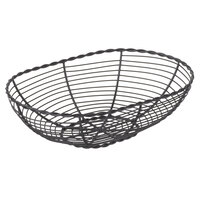 Clipper Mill by GET WB-702 10 inch x 7 inch Black Powder Coated Iron Oval Braided Wire Basket