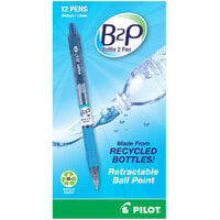 Pilot 32801 B2P Bottle-2-Pen Blue Ink with Translucent Blue Barrel 1mm Recycled Retractable Ball Point Pen - 12/Pack
