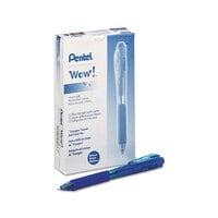 Pentel BK440C WOW! Blue Ink with Blue Barrel 1mm Retractable Ballpoint Pen - 12/Pack