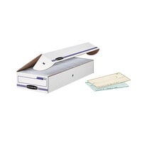 Fellowes 00706 Banker's Box 9 inch x 24 inch x 4 inch Check / Deposit Slip Storage Box with Flip-Top Lid   - 12/Case