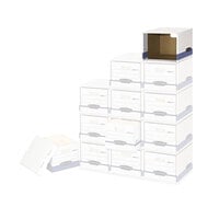 Fellowes 0162601 12 inch x 15 inch x 10 inch White/Blue Legal/Letter Sized Filing Box Shell - 6/Case