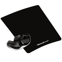 Fellowes 9180701 Black Mouse Pad with Gel Gliding Support and Microban Protection