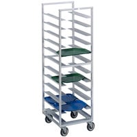 Channel T438A 30 Tray Bottom Load Aluminum Trapezoidal Cafeteria Tray Rack - Assembled
