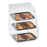 Vollrath MBC1014-3F-06 Medium Classic 3 Tray Acrylic Bakery Display Case with Front Doors - 14 1/2 inch x 17 inch x 21 inch