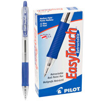 Pilot 32221 EasyTouch Blue Ink with Clear Barrel 1mm Retractable Ballpoint Pen - 12/Pack