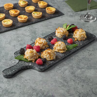 Thunder Group SB612N 12 1/2 inch x 5 1/2 inch Onyx Faux Marble Melamine Serving Board with Handle