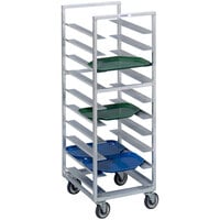 Channel T447A6 20 Tray Bottom Load Aluminum Trapezoidal Cafeteria Tray Rack - Assembled