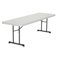 Lifetime 880250 30 inch x 96 inch Rectangular Almond Professional-Grade Plastic Folding Table - 18/Pack