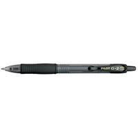 Pilot 31256 G2 Premium Black Ink with Translucent Smoke Barrel 1mm Retractable Gel Pen - 12/Pack