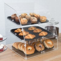 Vollrath LBC1418-3F-06 Large Classic 3 Tray Acrylic Bakery Display Case with Front Doors - 18 1/2 inch x 19 3/4 inch x 22 inch