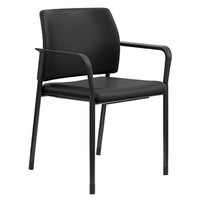 HON SGS6FBCU10B Accommodate Series Black Fabric Guest Chair With Fixed Arms