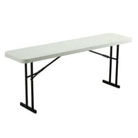 Lifetime 580176 18 inch x 72 inch Rectangular White Granite Plastic Folding Seminar Table   - 5/Pack