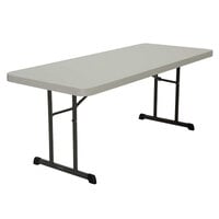 Lifetime 880249 30 inch x 72 inch Rectangular Almond Professional-Grade Plastic Folding Table - 18/Pack