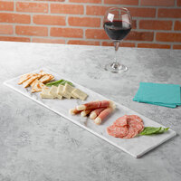 Thunder Group SB520W 20 3/4 inch x 6 1/4 inch White Shadow Faux Marble Melamine Serving Board