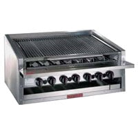 MagiKitch'n APM-RMBSS-648-H 48" Liquid Propane High Output Low Profile Stainless Steel Radiant Charbroiler - 200,000 BTU