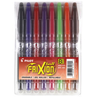 Pilot 31569 FriXion Ball Assorted Ink with Assorted Barrel Color 0.7mm Erasable Gel Stick Pen - 8/Pack