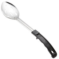 13" Standard Duty Slotted Stainless Steel Basting Spoon with Coated Handle