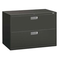HON 692LS 600 Series 42" x 19 1/4" x 28 3/8" Charcoal Two-Drawer Metal Lateral File Cabinet - Legal/Letter