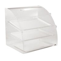 Vollrath EMBC-2 Medium 3 Tray Euro Curved Front Acrylic Bakery Display Case with Front and Rear Doors - 21 1/8 inch x 18 3/4 inch x 21 1/2 inch