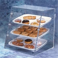 Vollrath SBC Small 3 Tray Euro Angled Front Acrylic Bakery Display Case with Front and Rear Doors - 19 1/4 inch x 18 1/4 inch x 21 1/4 inch