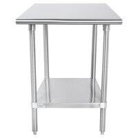 Advance Tabco SAG-240 24" x 30" 16 Gauge Stainless Steel Commercial Work Table with Undershelf