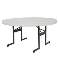 Lifetime 880313 60 inch Round Almond Professional-Grade Plastic Folding Table   - 10/Pack