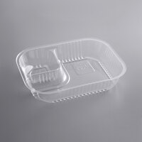 Clear 2 Compartment Plastic Nacho Chips Cheese Chili Fry Tray Basket 500/Case 