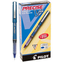 Pilot 35349 Precise V7 Blue Ink with Blue Barrel 0.7mm Roller Ball Stick Pen - 12/Pack