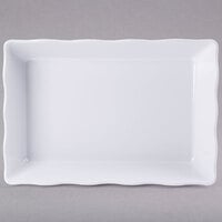 GET ML-88-W Milano 13 3/4" x 9 1/2" White Rectangular Scalloped Melamine Tray