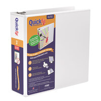 Stride 87050 QuickFit White View Binder with 3 inch Slant Rings