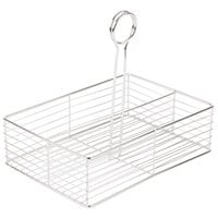 Clipper Mill by GET WB-900 2-Compartment Stainless Steel Rectangular Wire Caddy with Card Holder - 10 inch x 7 inch x 3 inch