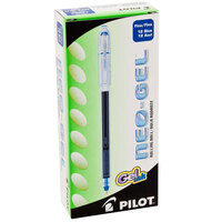 Pilot 14002 Neo-Gel Blue Ink with Blue Barrel 0.7mm Roller Ball Stick Pen - 12/Pack