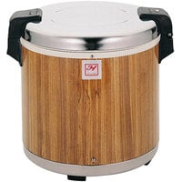Thunder Group SEJ21000 50 Cup Rice Warmer with Wood Grain Finish - 120V
