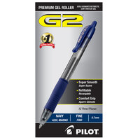 Pilot 31187 G2 Premium Navy Ink with Translucent Barrel 0.7mm Retractable Gel Pen - 12/Pack