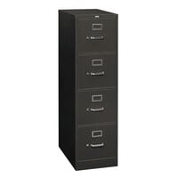 HON 314PS 310 Series Charcoal Four-Drawer Full-Suspension Letter Filing Cabinet - 15" x 26 1/2" x 52"