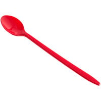 Choice 8" Red Plastic Soda / Sundae Spoon - 50/Pack