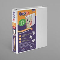 Stride 87020 QuickFit White View Binder with 1 1/2 inch Slant Rings