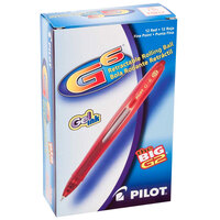 Pilot 31403 G6 Red Ink with Red Barrel 0.7mm Retractable Gel Pen - 12/Pack
